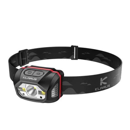 Klarus HM1 Headlamp being recharged via USB cable