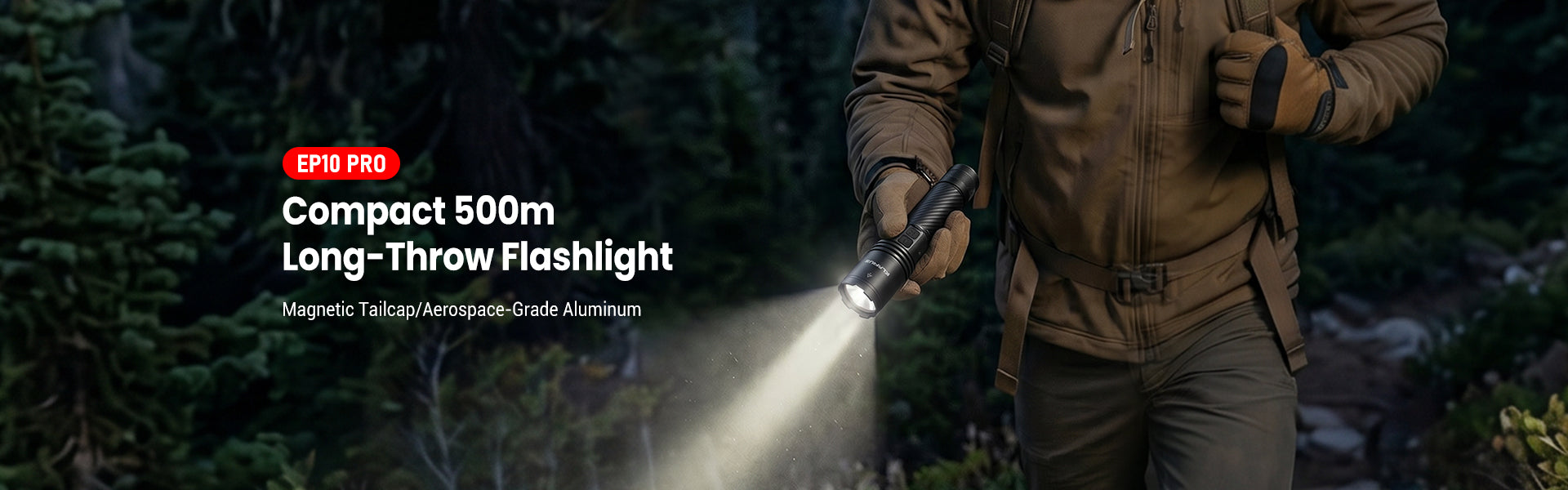 Klarus EP10 Pro compact long throw EDC tactical flashlight black aluminum body