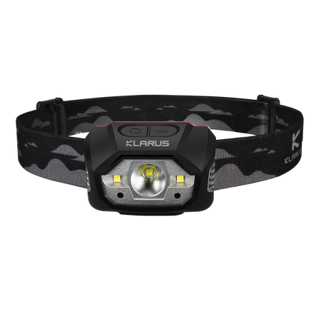 Klarus HM1 Headlamp attached to a helmet for hands-free tasks