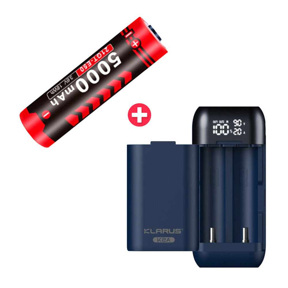 KLARUS 21GT-E50 High Performance 21700 Rechargeable 5000mAh Lithium Battery