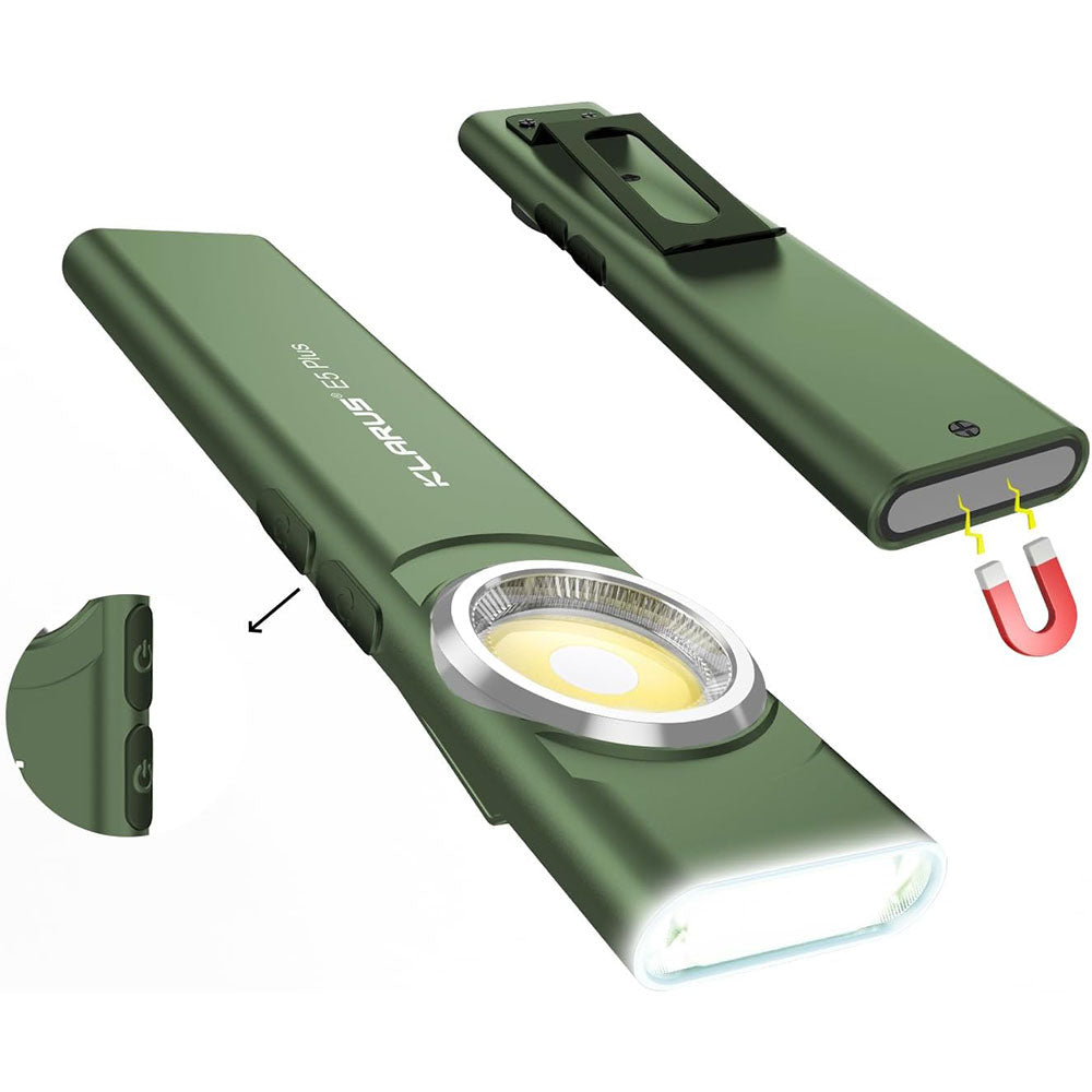 KLARUS E5 Plus Ultra Slim Dual-Switch Triple Lights Magnetische EDC-Taschenlampe 