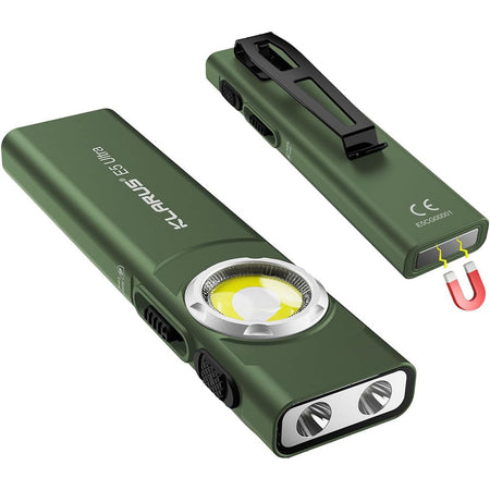 klarus E5 Ultra Pocket Flashlight: 850 Lumens EDC Flash Light Ultra-Thin, USB Rechargeable with Magnetic Tail & Clip, Bright Small Light for Hiking Camping