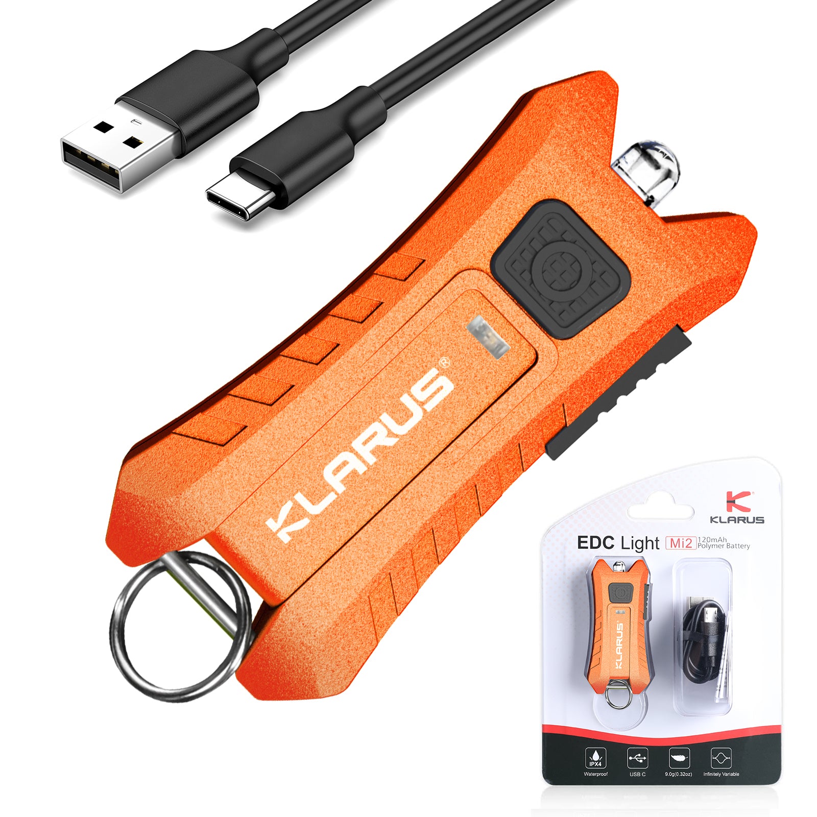 browning flash rechargeable usb keychain flashlight KLARUS Mi2 40 Lumens EDC Flashlight Keychain Small Flashlight