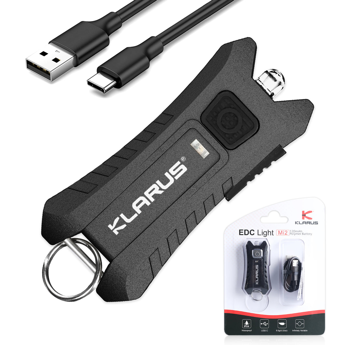 KLARUS Mi2 40 Lumens EDC Flashlight Keychain Small Flashlight