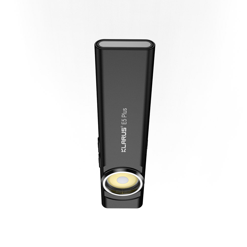 Klarus E5 Plus portable flashlight with pocket clip