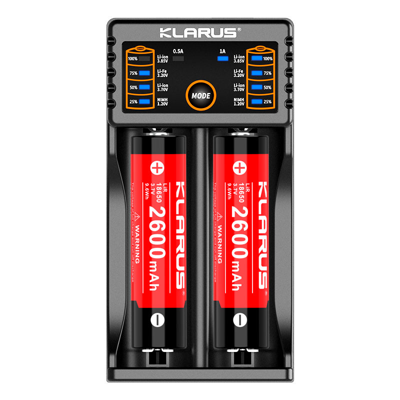 K2 Two-Cell Battery Charger Fast & Smart Dual-Slot Charger for 18650, 21700, and More | Klarus Store KLARUS K2 Two-Cell Battery Charger Fast & Smart Dual-Slot Charger for 18650, 21700, and More | Klarus Store KLARUS